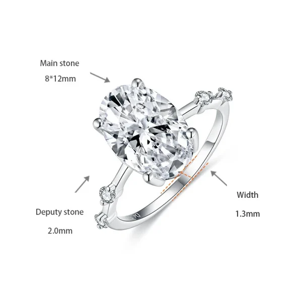 Moissanite Four-Stone 4.5carat Oval Diamond Ring