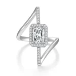 Moissanite Asymmetrical 2.0carat Radiant Diamond Ring