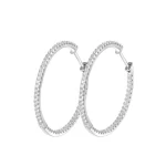 Moissanite 30mm Round Hoop Diamond Earrings