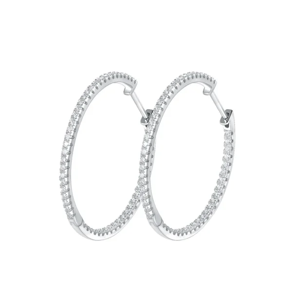 Moissanite 30mm Round Hoop Diamond Earrings!!3896764084-0-cib 拷贝. Moissanite 30mm Round Hoop Diamond Earrings