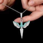 Moissanite Angel Wing Pendant Diamond Necklace