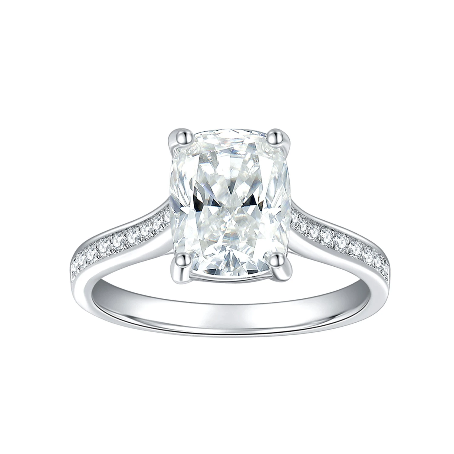 Moissanite 3.0carat Cushion Diamond Ring