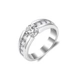 Moissanite Men's 1.0carat 9-Stone Round Diamond Ring