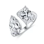 Moissanite Double 3.0carat Pear Diamond Ring