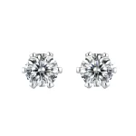 Moissanite 1.0carat 6-Prong Round Diamond Earrings