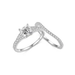 Moissanite Row 1.0carat Princess Diamond Ring