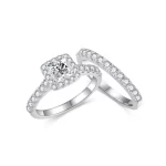 Moissanite Row 0.8carat Princess Diamond Ring