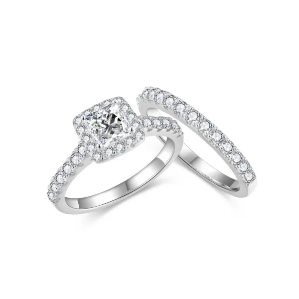 Moissanite Row 0.8carat Princess Diamond Ring Moissanite Row 0.8carat Princess Diamond Ring