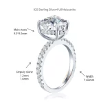 Moissanite 3.5carat Heart Diamond Ring