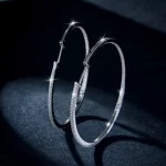 Moissanite 48mm Large Round Hoop Diamond Earrings