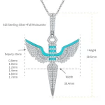 Moissanite Angel Wing Pendant Diamond Necklace