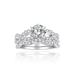 Moissanite 1.0carat Crown Round Diamond Ring Can Be Separated