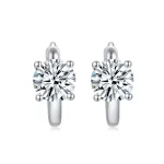 Moissanite 1.0carat Hoop Round Diamond Earrings