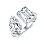 Moissanite Double 3.0carat Pear Diamond Ring