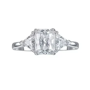 Moissanite Three-Stone 2.0carat Radiant Diamond Ring Moissanite Three-Stone 2.0carat Radiant Diamond Ring
