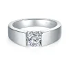 Moissanite Men's Frosted 1.0carat Round Diamond Ring Moissanite Men's Frosted 1.0carat Round Diamond Ring