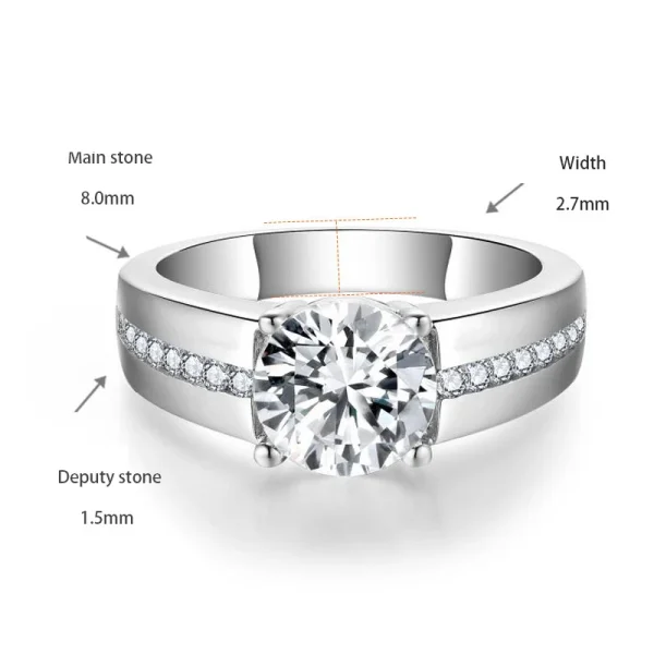 Moissanite Men's 2.0carat 8mm Round Diamond Ring!!3896764084-0-cib 拷贝. Moissanite Men's 2.0carat 8mm Round Diamond Ring