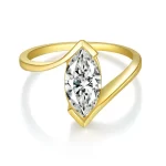 Moissanite Asymmetrical 1.0carat Marquise Diamond Ring