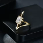 Moissanite Asymmetrical 2.0carat Radiant Diamond Ring