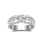 Moissanite Men's 1.0carat 9-Stone Round Diamond Ring