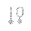 Moissanite 0.5carat Round 4-Prong Hoop Diamond Earrings Moissanite 0.5carat Round 4-Prong Hoop Diamond Earrings