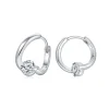 Moissanite 0.5carat Hoop Round Diamond Earrings