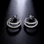 Moissanite Open Hoop Diamond Earrings