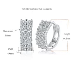 Moissanite 1.8mm 2-Row VVS D Hoop Diamond Earrings