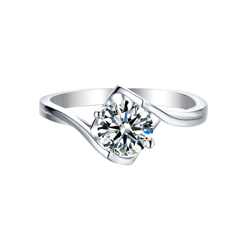 Moissanite 2.0carat Angel's Kiss Round Diamond Ring