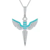 Moissanite Angel Wing Pendant Diamond Necklace