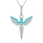 Moissanite Angel Wing Pendant Diamond Necklace