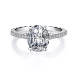 Moissanite Sidestone 3.0carat Oval Diamond Ring