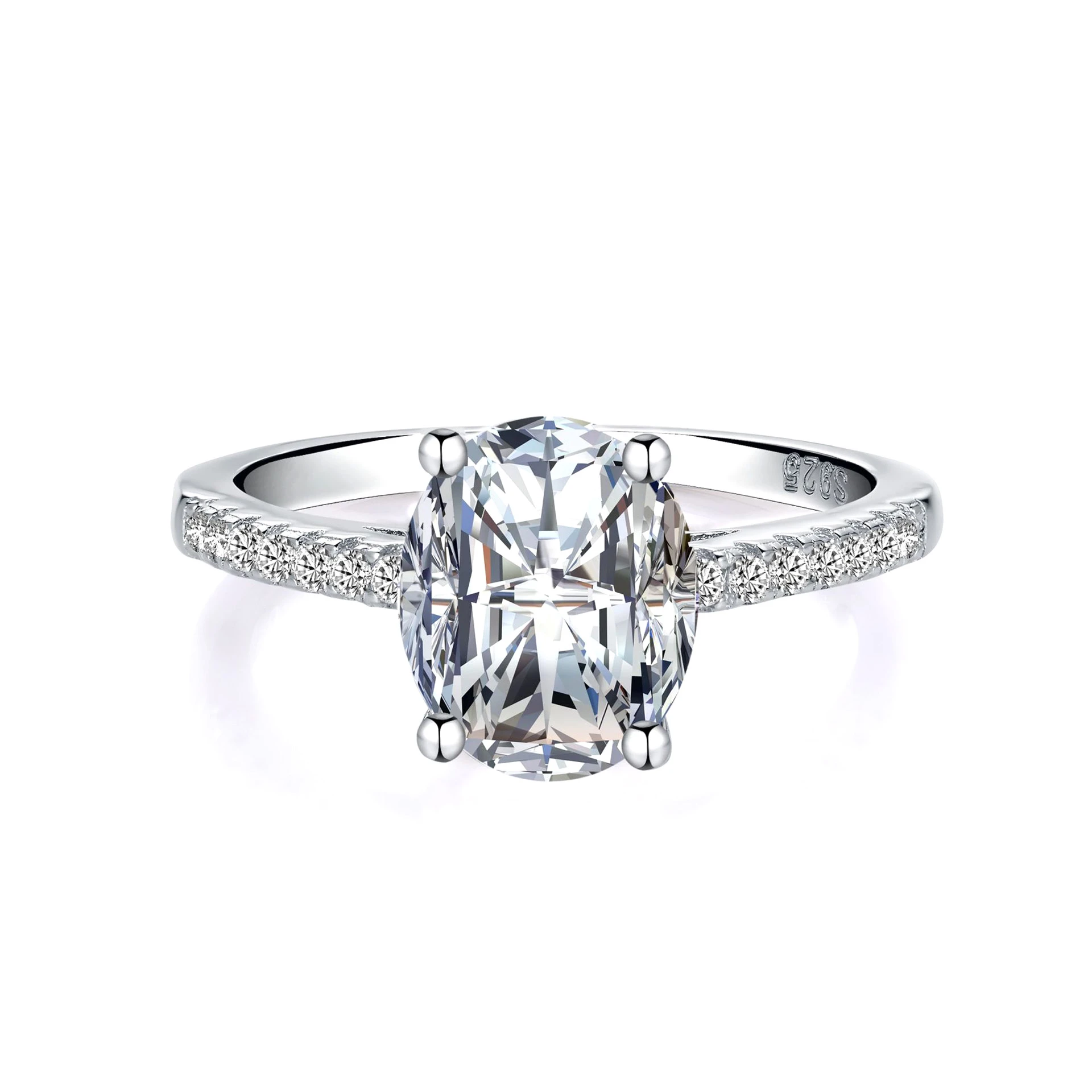 Moissanite 3.0carat 4-Prong Oval Diamond Ring