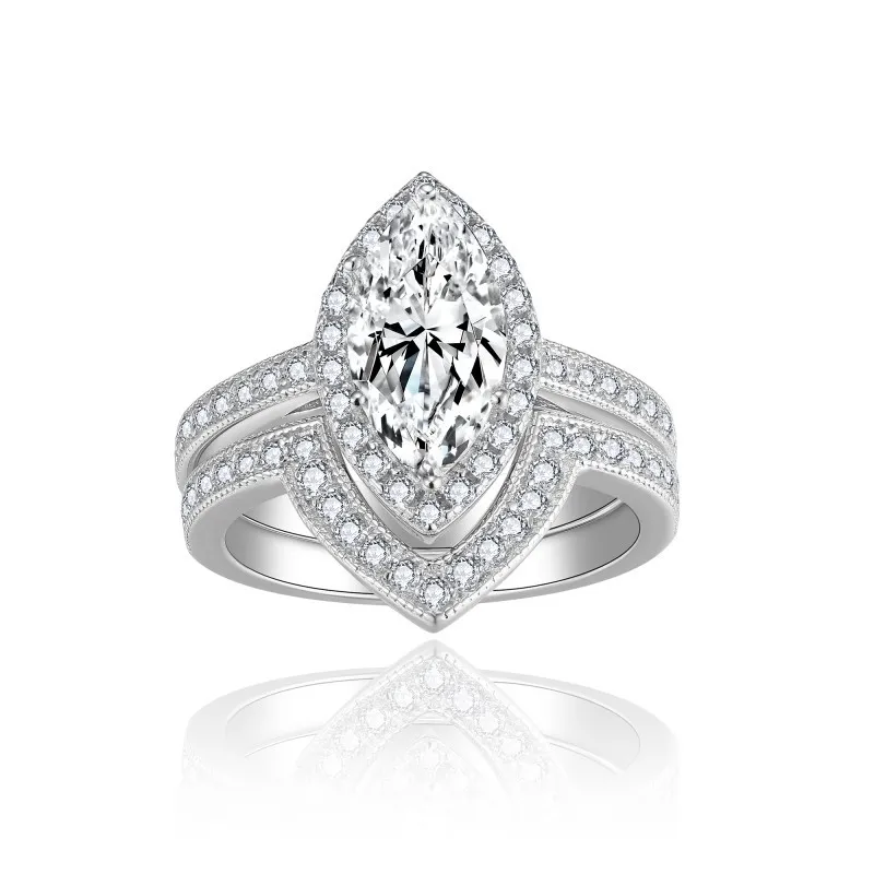 Moissanite Vintage Row 2.0carat Marquise Diamond Ring