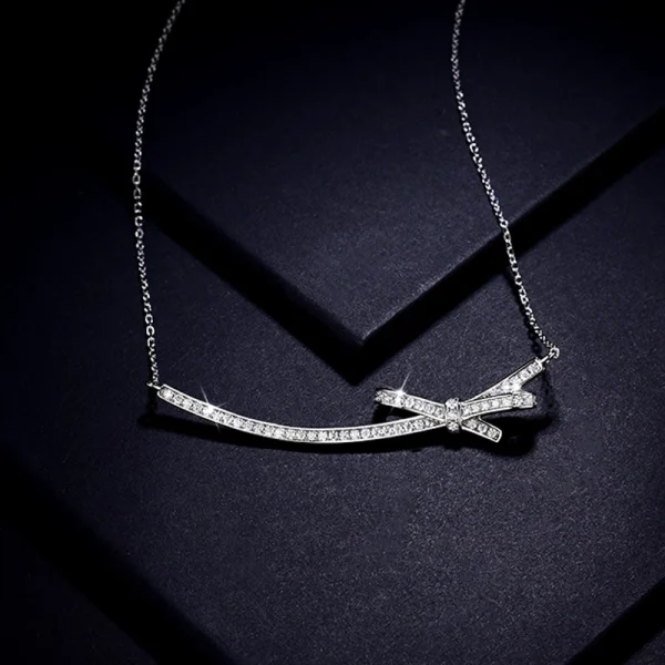 Moissanite Bow Diamond Necklace