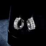 Moissanite 1.8mm 2-Row VVS D Hoop Diamond Earrings