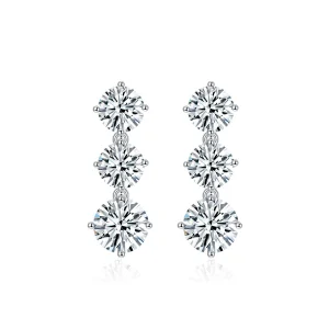 Moissanite Three Stone1.8carat Round Diamond Earrings!!3896764084-0-cib 拷贝. Moissanite Three Stone1.8carat Round Diamond Earrings