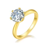 Moissanite 1.0 Carat 6-Prong Solitaire Round Engagement Diamond Ring