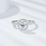 Moissanite 1.5carat Halo Cushion Diamond Ring