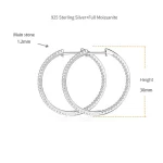 Moissanite 30mm Round Hoop Diamond Earrings