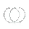 Moissanite 30mm Round Hoop Diamond Earrings Moissanite 30mm Round Hoop Diamond Earrings