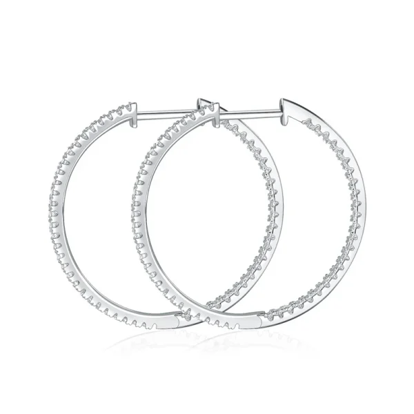 Moissanite 30mm Round Hoop Diamond Earrings Moissanite 30mm Round Hoop Diamond Earrings