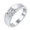 Moissanite Men's Frosted 1.0carat Round Diamond Ring Moissanite Men's Frosted 1.0carat Round Diamond Ring