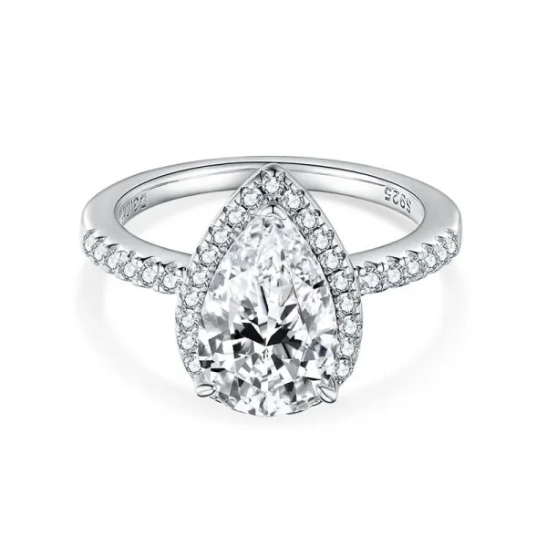 Moissanite 2.5carat Pear Diamond Ring