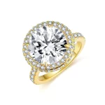 Moissanite 5.0carat Gold-plated Vintage Round Diamond Ring