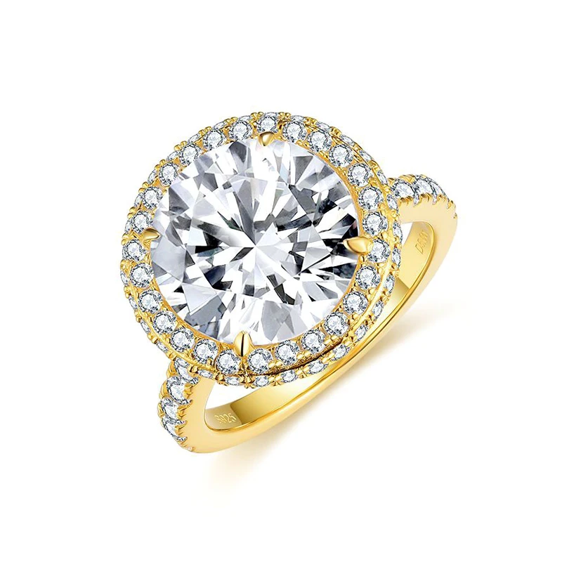 Moissanite 5.0carat Vintage Halo Round Diamond Ring