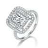 Moissanite Halo 2.0carat Radiant Diamond Ring Moissanite Halo 2.0carat Radiant Diamond Ring