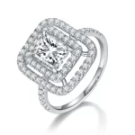 Moissanite Halo 2.0carat Radiant Diamond Ring