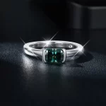 Moissanite 1.0carat Green Radiant Diamond Ring