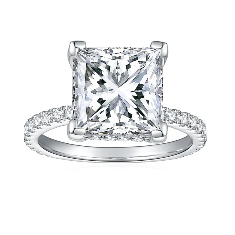 Moissanite 5.0carat Princess Diamond Ring